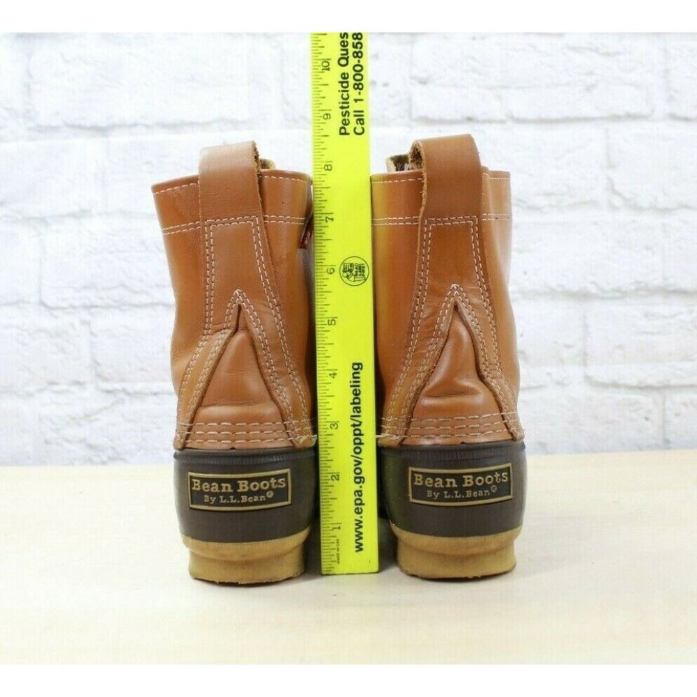 LL Bean Women's 8" Thinsulate Lined Brown Leather Waterproof Duck Boots Size 6 M - Picture 8 of 9